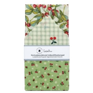 beeswax food wraps with cherries