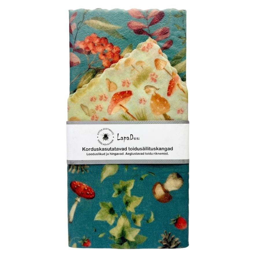 Beeswax Wrap set Mushrooms